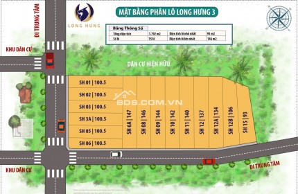 ĐẤT NỀN LONG HƯNG 3 -TIỀM NĂNG CỰC LỚN-  SANG TÊN NGAY LẬP TỨC- CHỈ TỪ 150TR